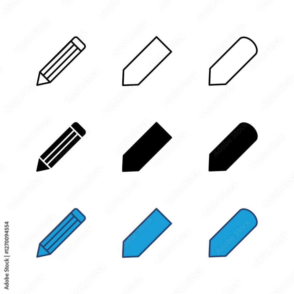 Pencil icon set. pen symbol. edit icon vector Pencil icon set. pen symbol. edit icon vector