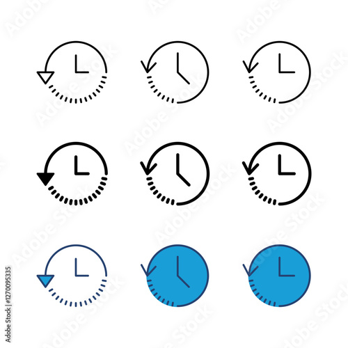 History icon set. recent event history