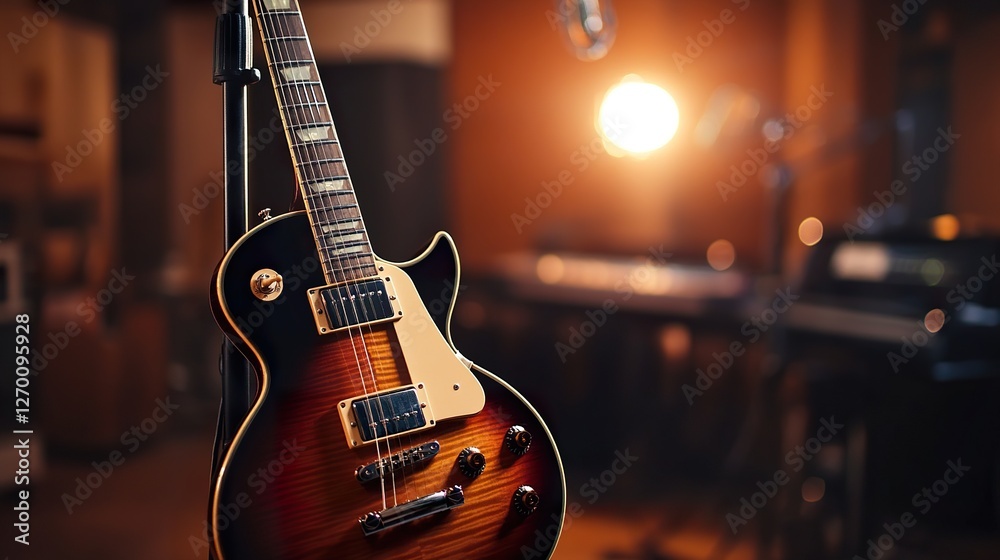 Obraz premium Studio Recording Session Electric Guitar, Music Production