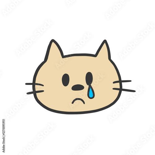 猫のイラスト(泣いた顔)
