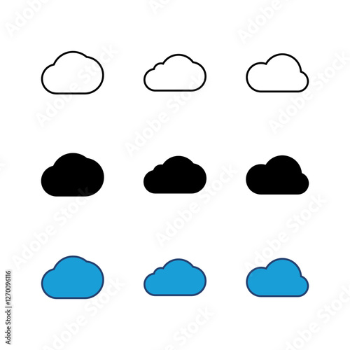 Cloud icon set. cloud vector icon