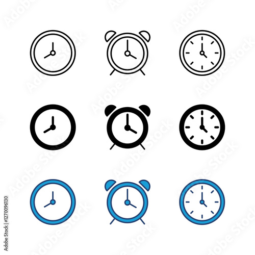 Clock icon set. Time icon vector. watch icon symbol