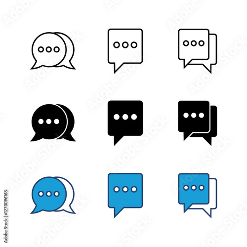 Chat icon set. speech bubble icon. comment icon vector. message. contact us
