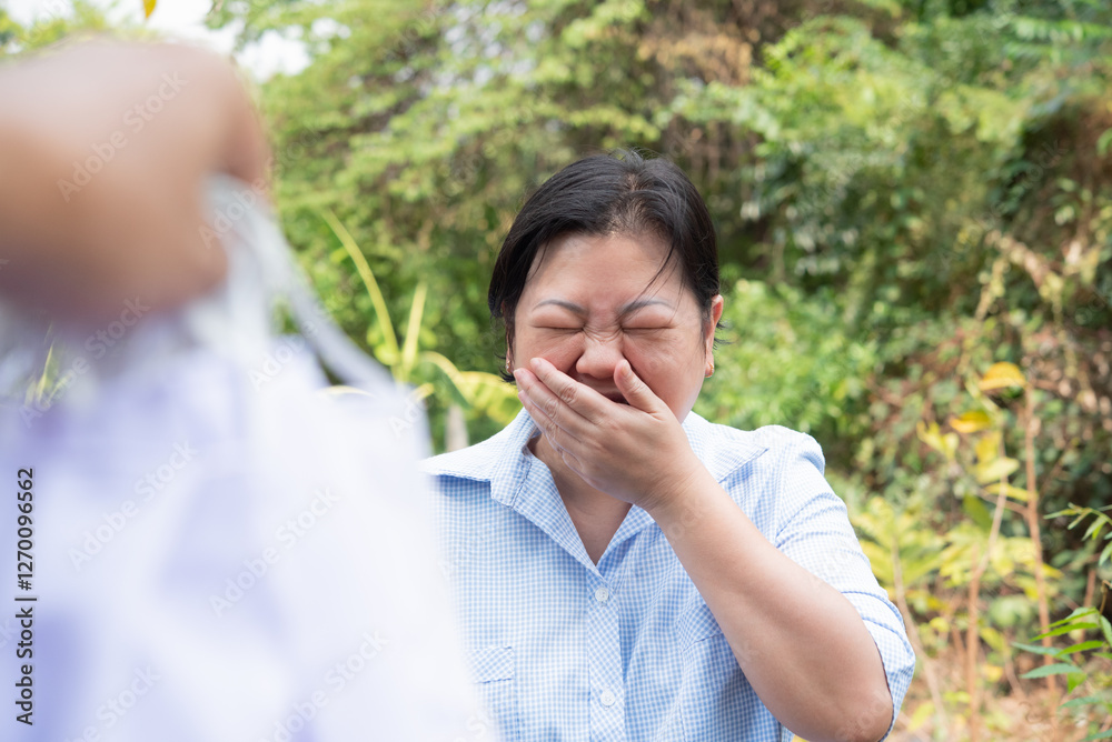 Woman wearing mask protection epidemic flu covid19 Woman wearing mask protection epidemic flu covid19