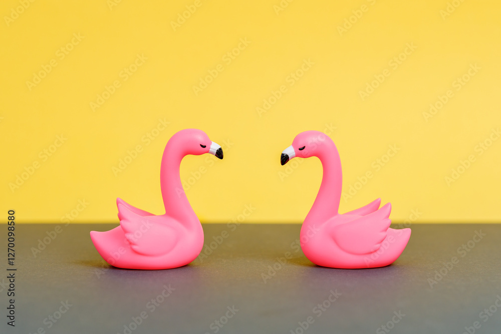 Fototapeta premium two pink swans