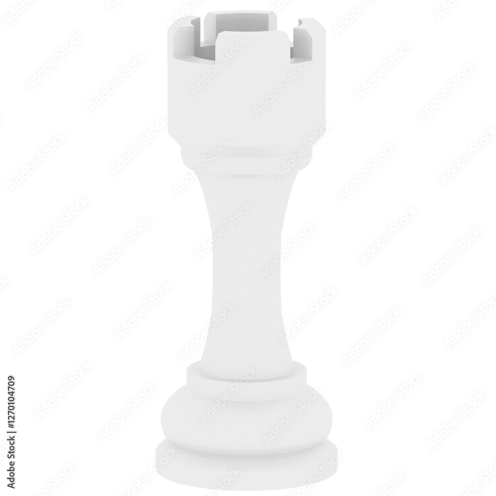 3d render white chess rook with transparent background 3d render white chess rook with transparent background