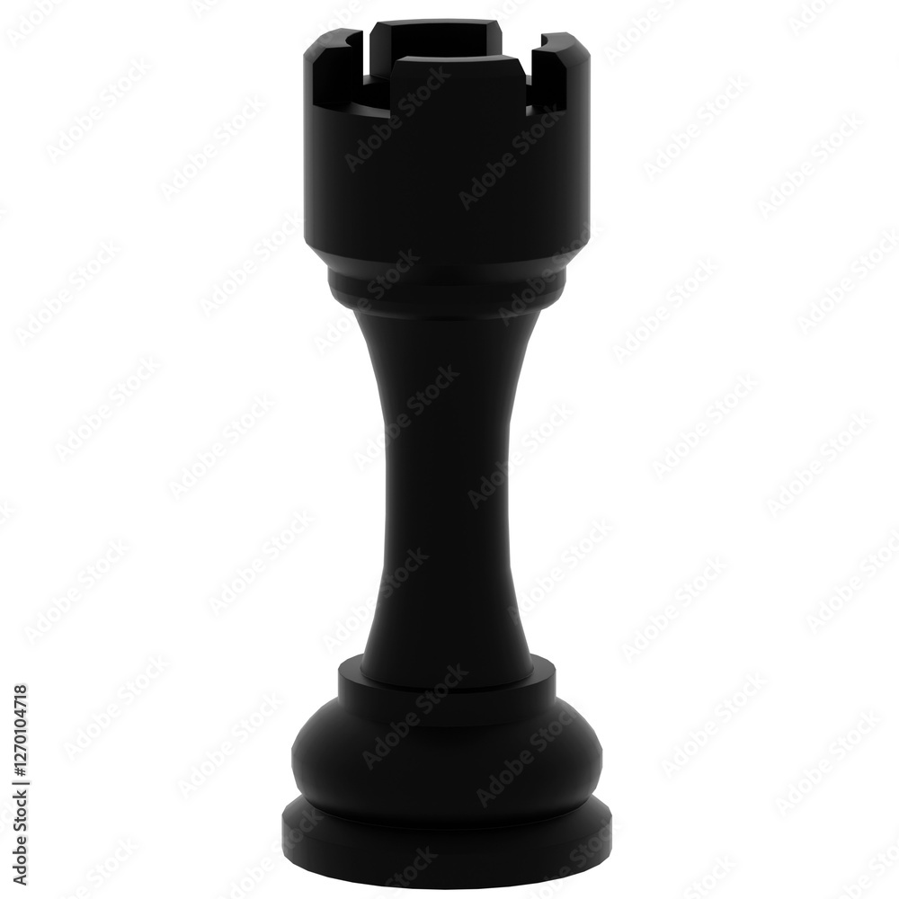 3d render black chess rook with transparent background 3d render black chess rook with transparent background