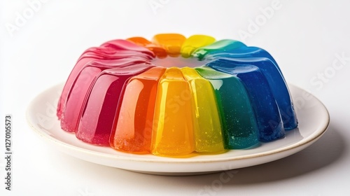 Rainbow Delight: A Vibrant Gelatin Masterpiece photo