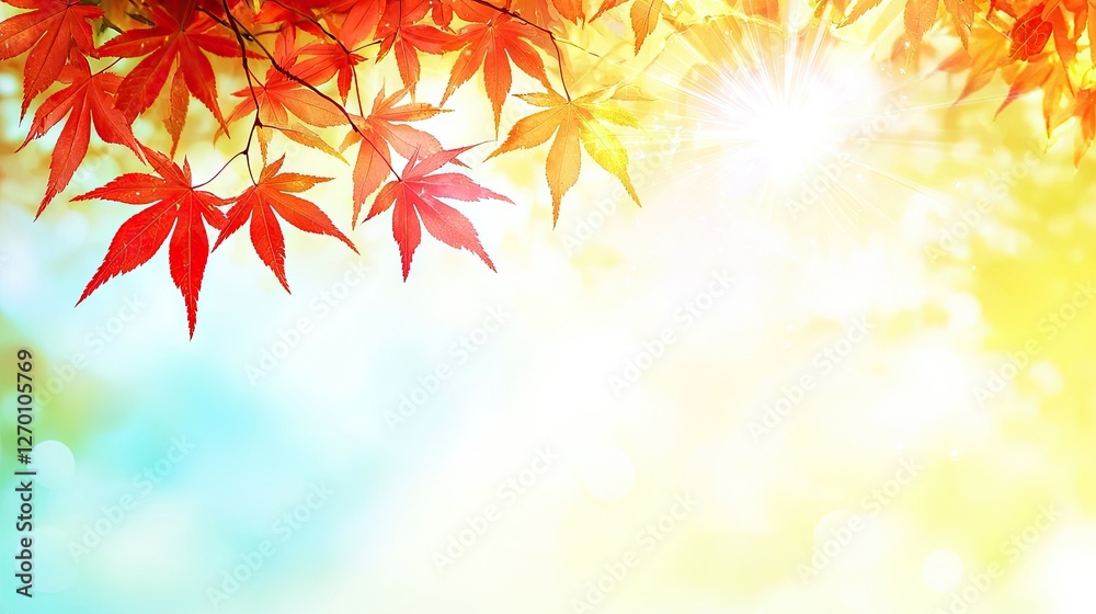Autumn leaves in sunlight, nature background, beautiful colors, fall scenery, use as website background or desktop wallpaper Autumn leaves in sunlight, nature background, beautiful colors, fall scenery, use as website background or desktop wallpaper