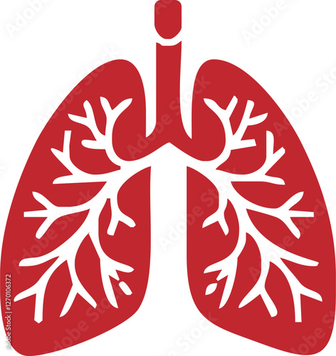 lungs icon Vector Flat design.icon Style Lungs outline Human internal organ, lungs line icon design for medical app, logo, website. Vector illustration. Lungs vector icon 