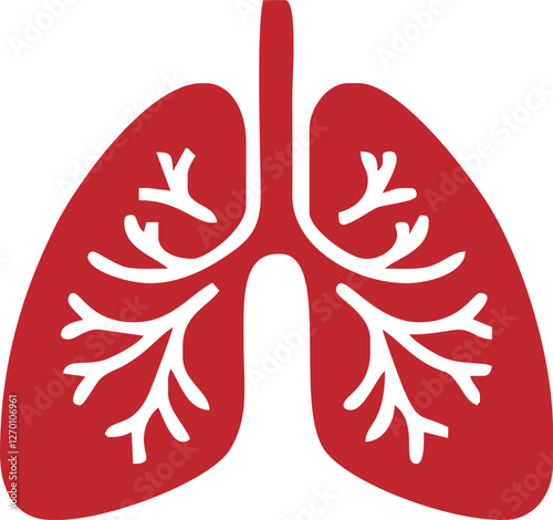 lungs icon Vector Flat design.icon Style Lungs outline Human internal organ, lungs line icon design for medical app, logo, website. Vector illustration. Lungs vector icon 