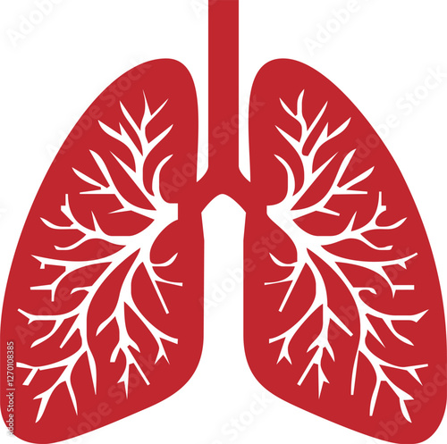lungs icon Vector Flat design.icon Style Lungs outline Human internal organ, lungs line icon design for medical app, logo, website. Vector illustration. Lungs vector icon 