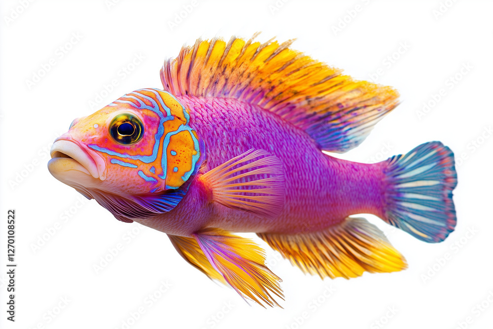Fototapeta premium Colorful tropical fish isolated, exotic underwater animals