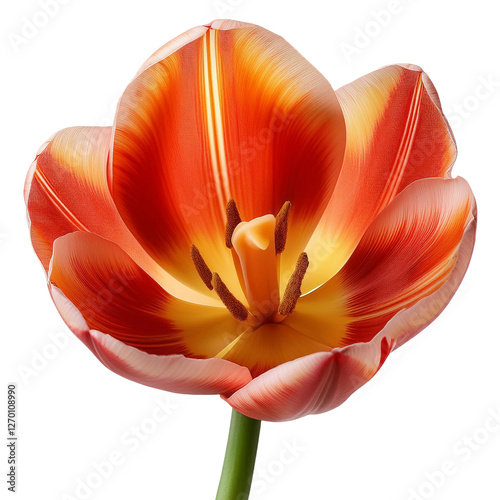 Tulip isolated on white background full depth of field