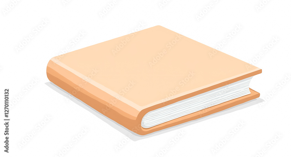 isometric of a closed book with a light cover isometric of a closed book with a light cover
