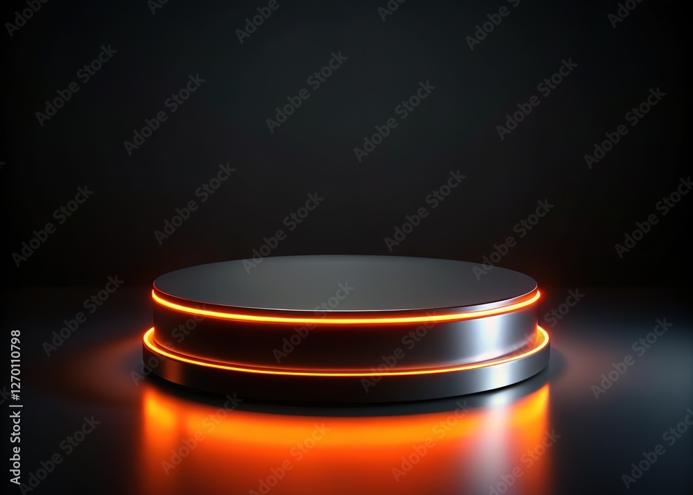 Neon Black Round Platform for Product Display and Presentation Neon Black Round Platform for Product Display and Presentation