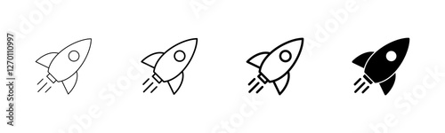 Rocket icon vector isolated on white background. Start Up Concept Symbol. Startup icon