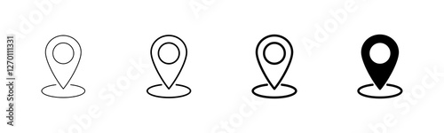 Free Download Pin icon vector isolated on white background. Location icon. Map pointer icon. Point. Locator. Address - GFXLoad