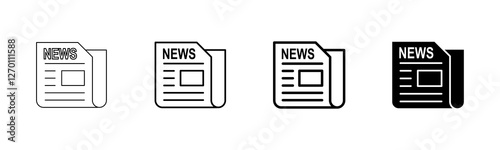 Newspaper icon vector isolated on white background. news paper icon vector