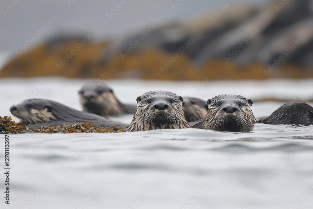 Obraz premium otter with his groups