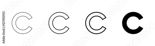 Copyright icon vector isolated on white background. copyright symbols