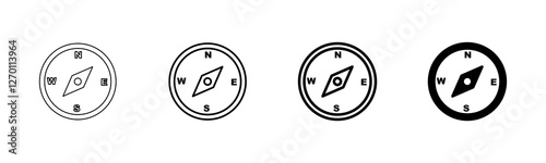 Compass icon vector isolated on white background. Compass vector icon