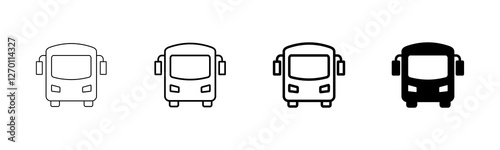 Bus Icon vector isolated on white background. Black bus vector icon