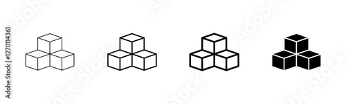 Box icon vector isolated on white background. Cardboard box, packaging open. Box vector icon