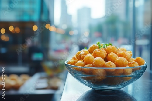 pani puri in a glass bowl