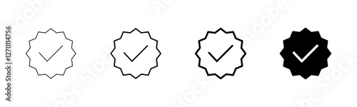 Approved icon vector isolated on white background. Certified Medal Icon vector. check mark