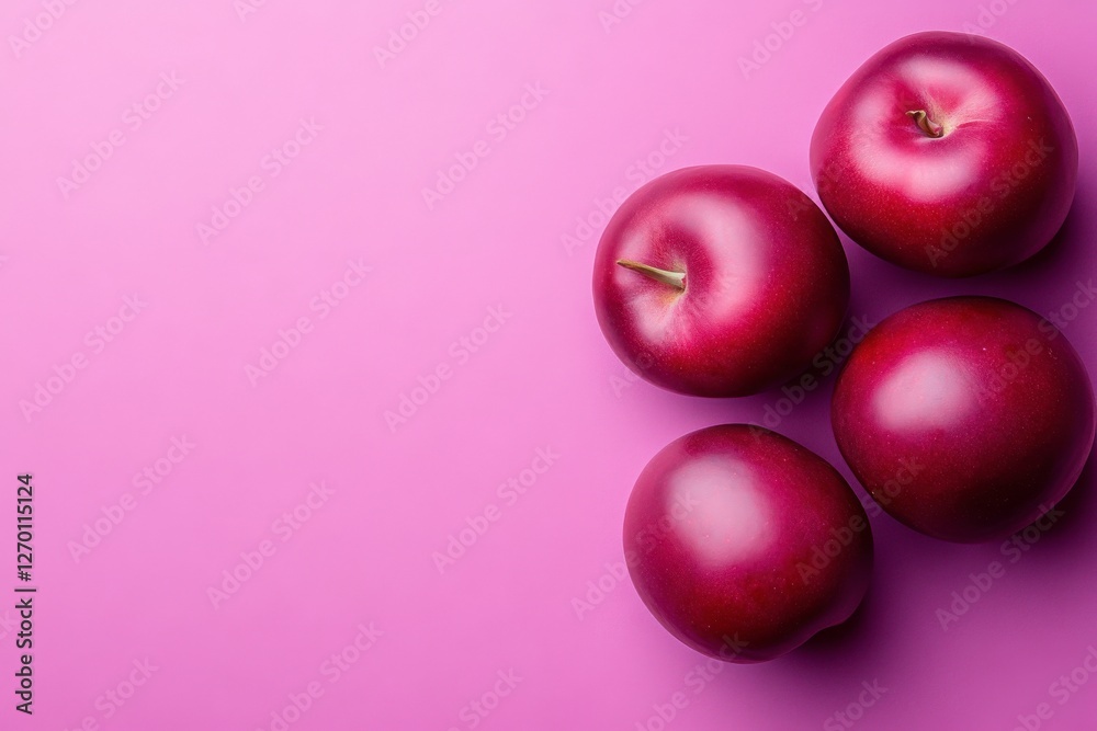 red apples on violet background red apples on violet background