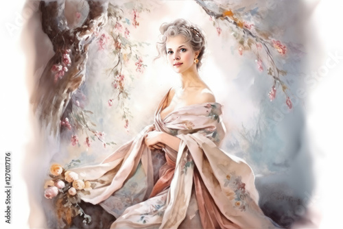 Portrait of a beautiful girl in the image of a fairy tale princess