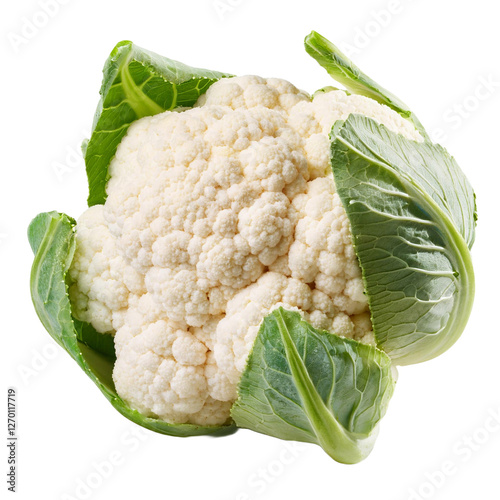 Cauliflower isolated on white background full depth of field