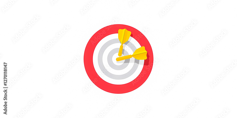 two yellow darts accurately hitting the of a dartboard two yellow darts accurately hitting the of a dartboard