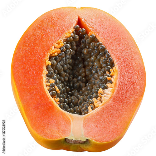 Papaya isolated on white background full depth of field