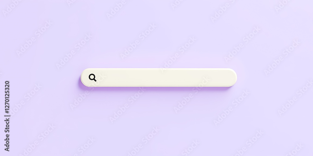 cream-colored search bar with magnifying glass on lilac background cream-colored search bar with magnifying glass on lilac background