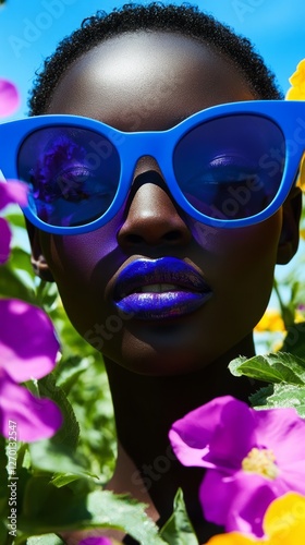 Spring flowers with women's fashion creativity, magazine style