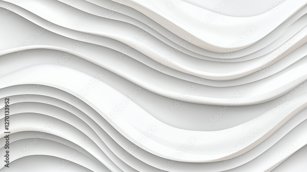 Obraz premium Abstract Background Featuring Smooth Flowing White Waves in Modern Texture Design