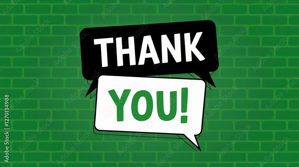 Obraz premium Two speech bubbles expressing appreciation thank you message