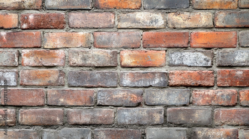 Antique brick wall with faded red and brown hues, some bricks chipped and eroded, adding character and rustic charm. Antique brick wall with faded red and brown hues, some bricks chipped and eroded, adding character and rustic charm.