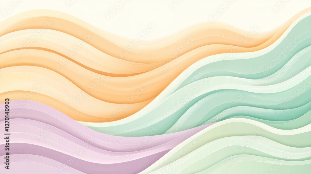 Obraz premium Abstract Pastel Waves Background for Modern Design and Presentation