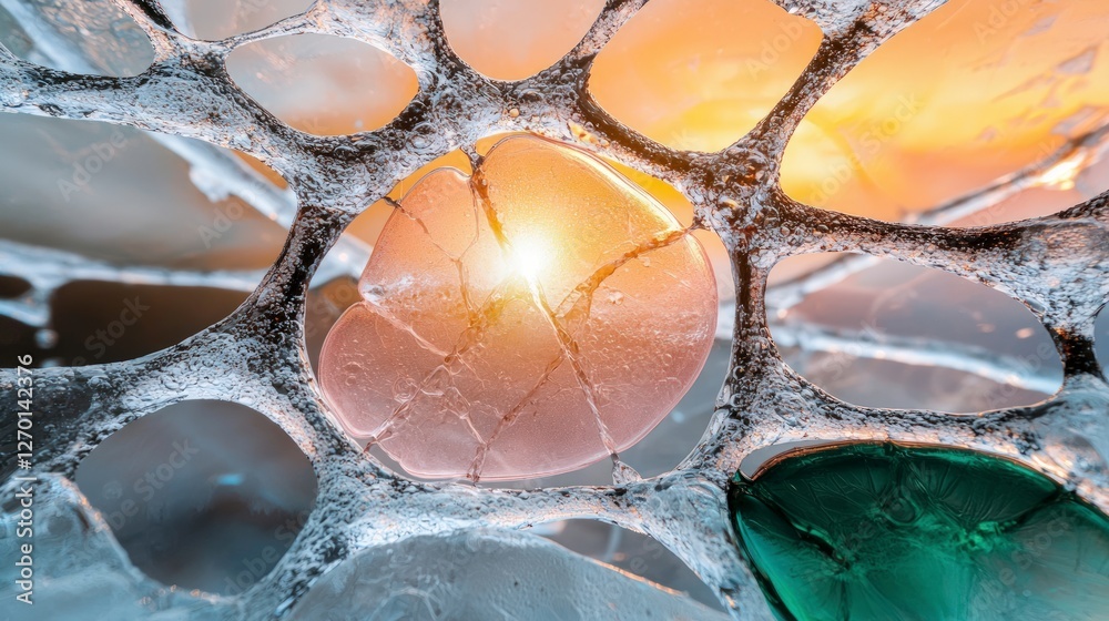 Abstract Ice Crystals Frozen Network Winter Texture Nature Background Closeup Photogra Abstract Ice Crystals Frozen Network Winter Texture Nature Background Closeup Photogra