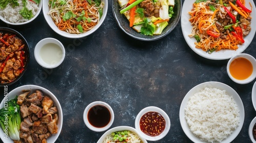 Asian Cuisine Food Arrangement