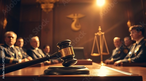 Gavel in Courtroom: Justice, Law, Legal System