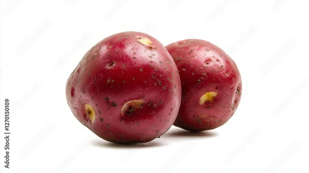 Fresh Red Potatoes Organic Produce Autumn Harvest Two Red Potatoes Close Up Food Phot Fresh Red Potatoes Organic Produce Autumn Harvest Two Red Potatoes Close Up Food Phot