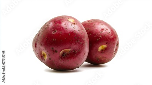 Fresh Red Potatoes  Organic Produce  Autumn Harvest  Two Red Potatoes  Close Up  Food Phot