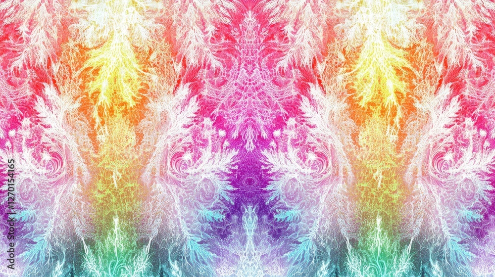Vibrant abstract pattern featuring colorful swirls and intricate designs resembling natural elements Vibrant abstract pattern featuring colorful swirls and intricate designs resembling natural elements