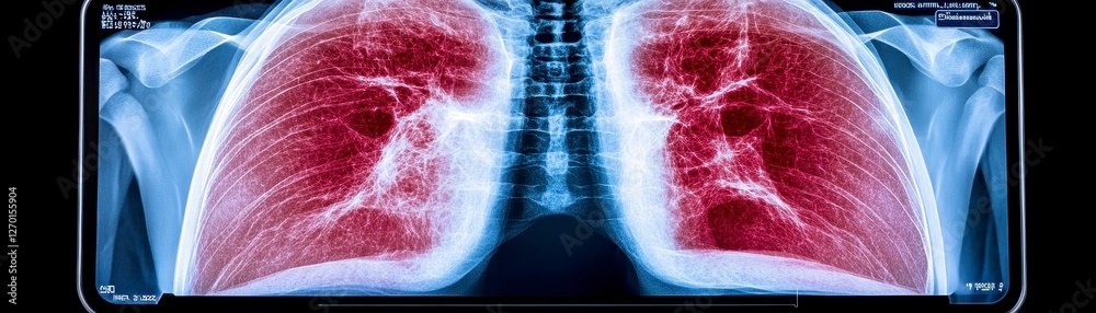 Detailed Medical Scan of Lungs: Red and White Speckled Pattern Detailed Medical Scan of Lungs: Red and White Speckled Pattern
