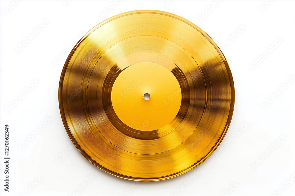 Gold vinyl record isolated on a white background Gold vinyl record isolated on a white background