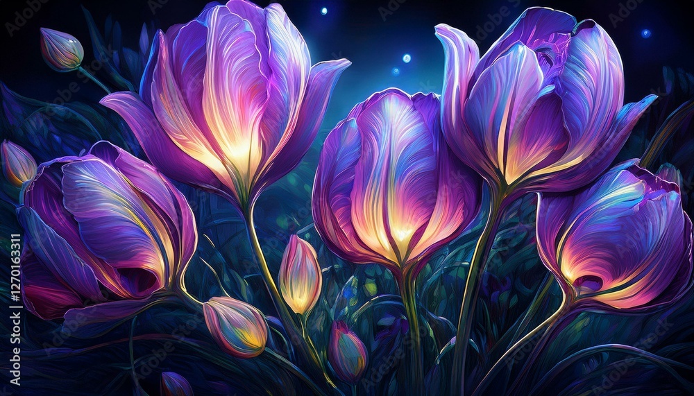 Fototapeta premium Lila Tulpen